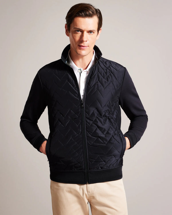 HAMSTE-Tops-Wrapping up never looked better. The HAMSTE jacket features a quilted front and funnel neck to keep out the breeze. Ideal for crisp morning walks and after work pints. Jacket Chevron quilted front Long sleeves Zip fastening Funnel neck Pockets Lewis is 6'2" / 1.88m and wears Navy in a Ted size 3- Ted Baker Romania